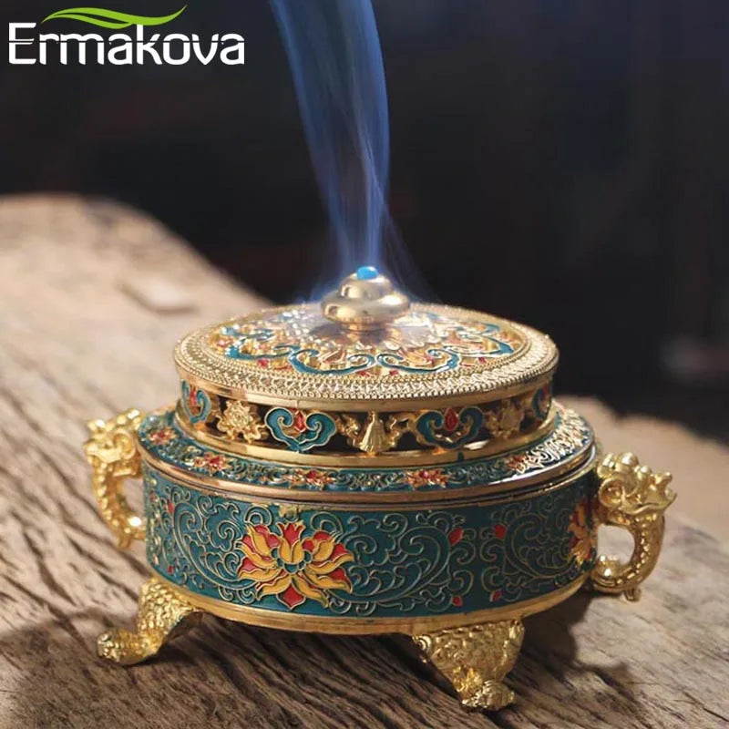 Celestial Lotus Incense Burner Tibetan Style