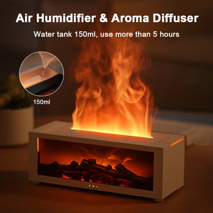 Aromatherapy Essential Oil Diffuser Flame Aroma With Night Light