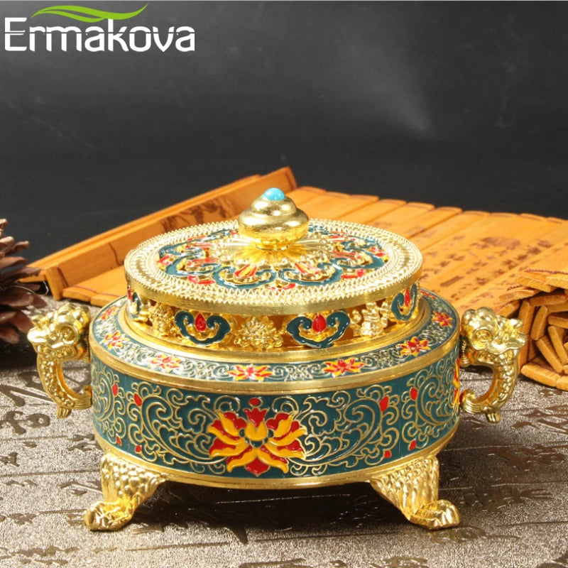 Celestial Lotus Incense Burner Tibetan Style