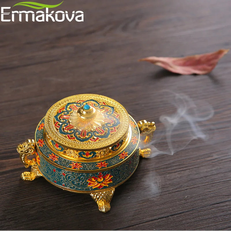 Celestial Lotus Incense Burner Tibetan Style