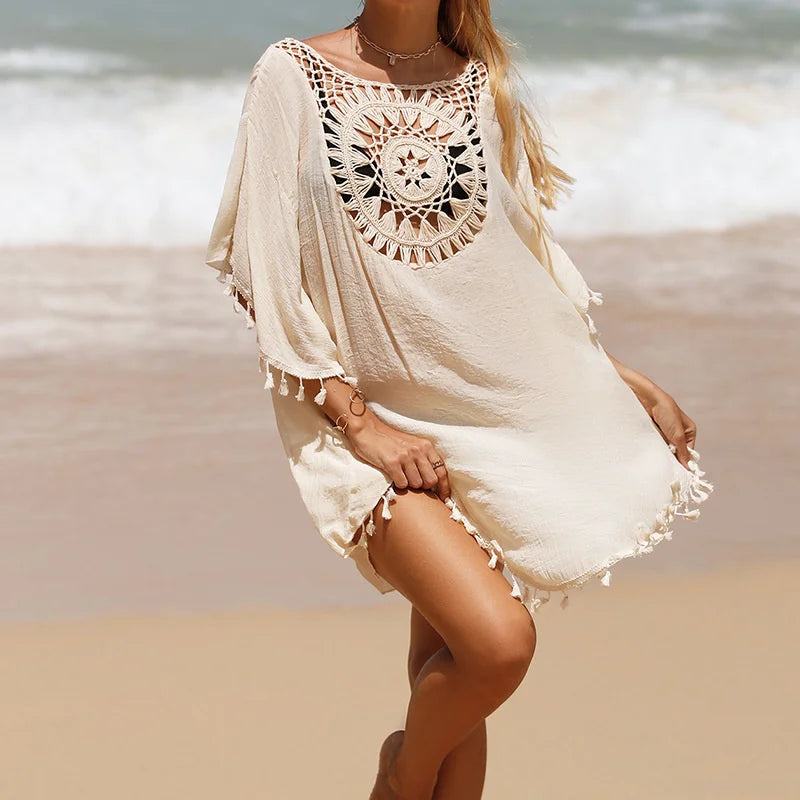 CROCHET BIKINI-Women's Sexy Swimsuit Cover Up Dress