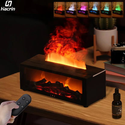Aromatherapy Essential Oil Diffuser Flame Aroma With Night Light
