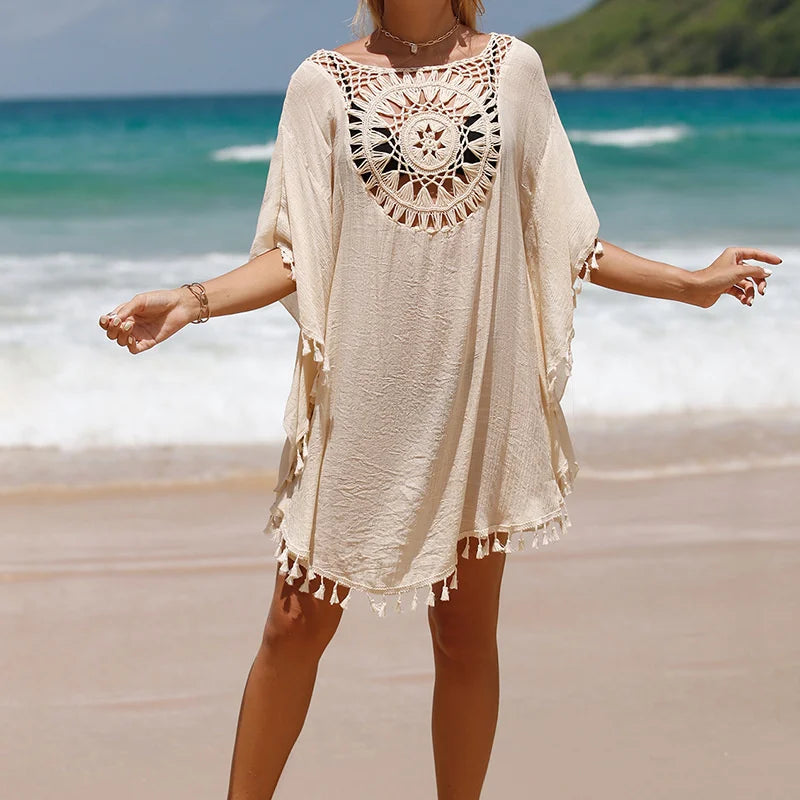 CROCHET BIKINI-Women's Sexy Swimsuit Cover Up Dress