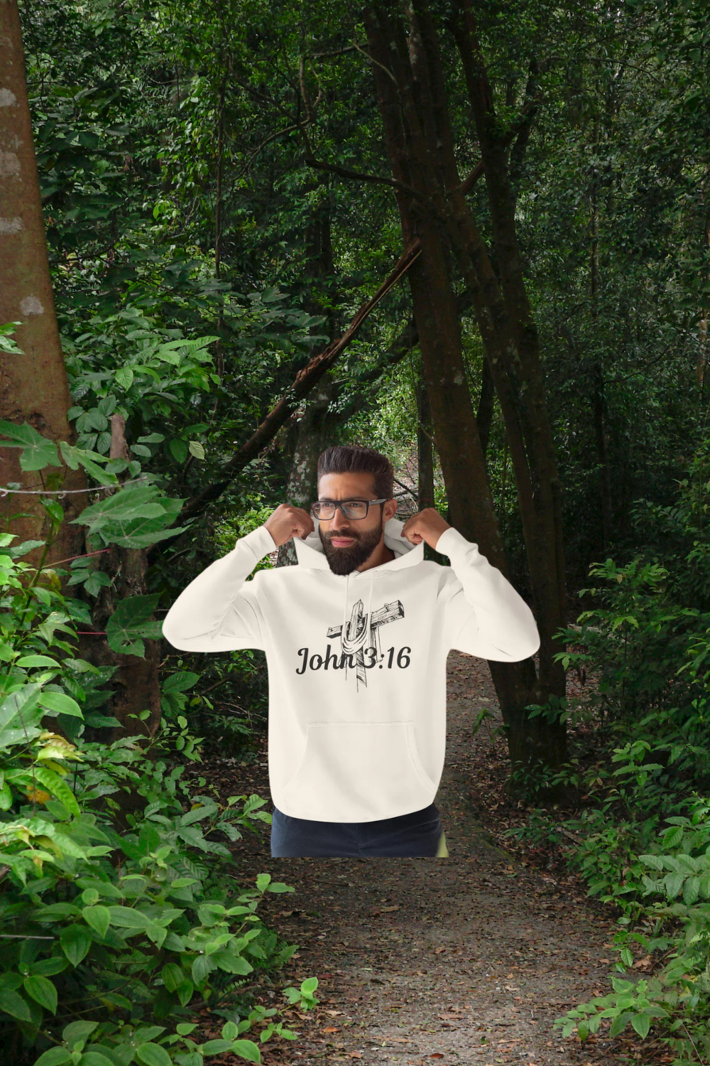 John 3:16 Cross Hoodie - Christian Faith Pullover