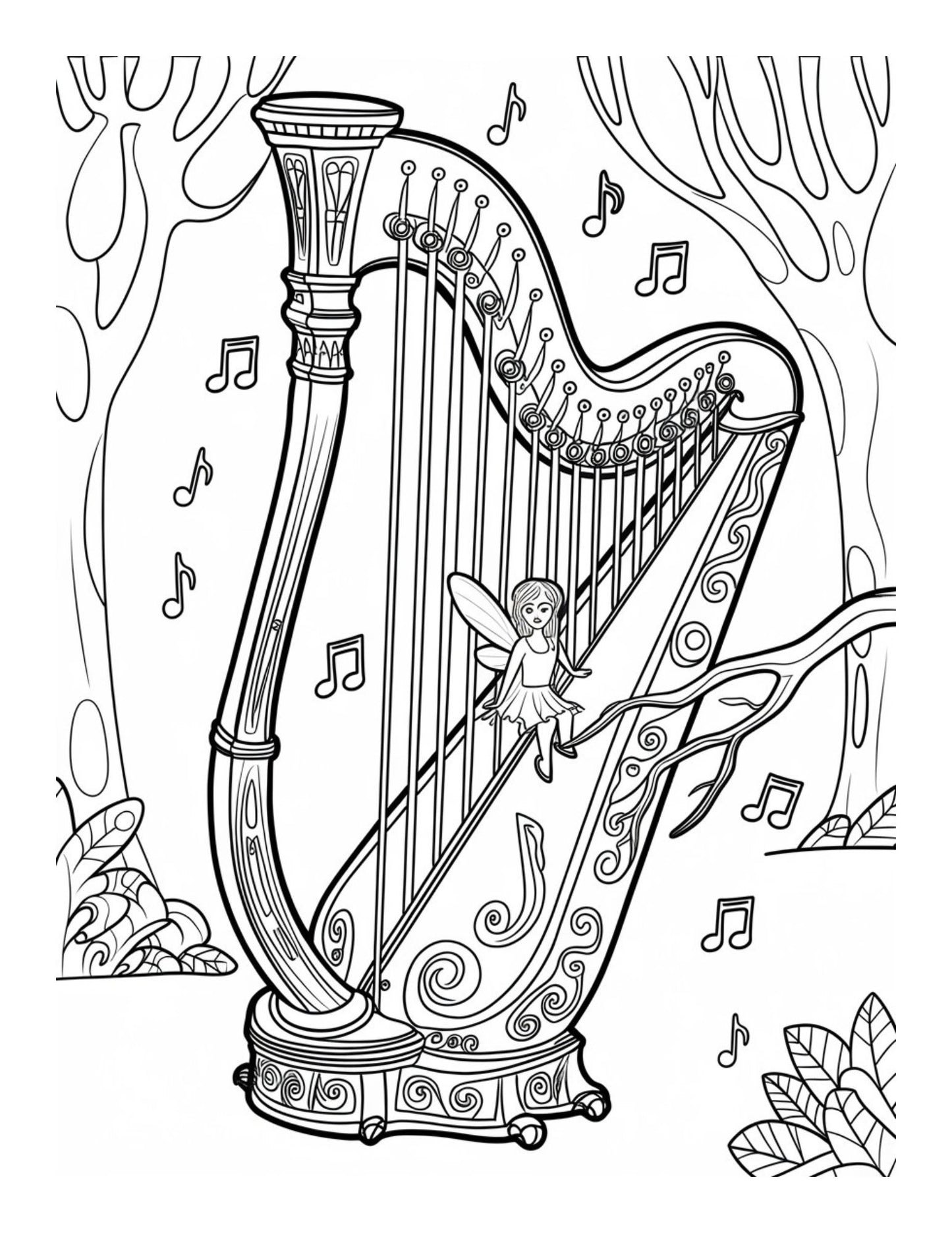 "Whimsical Worlds: Fantasy Creatures, Fairy Homes & Magical Journeys" Coloring Pages