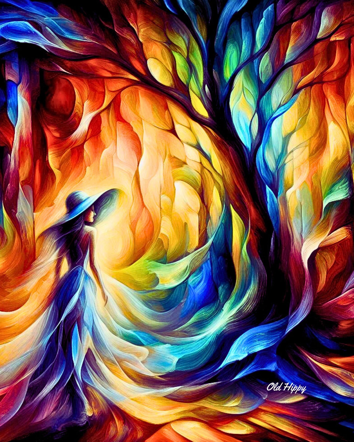 Whispers In the Flamewood Original AI Digital Art by Old Hippy