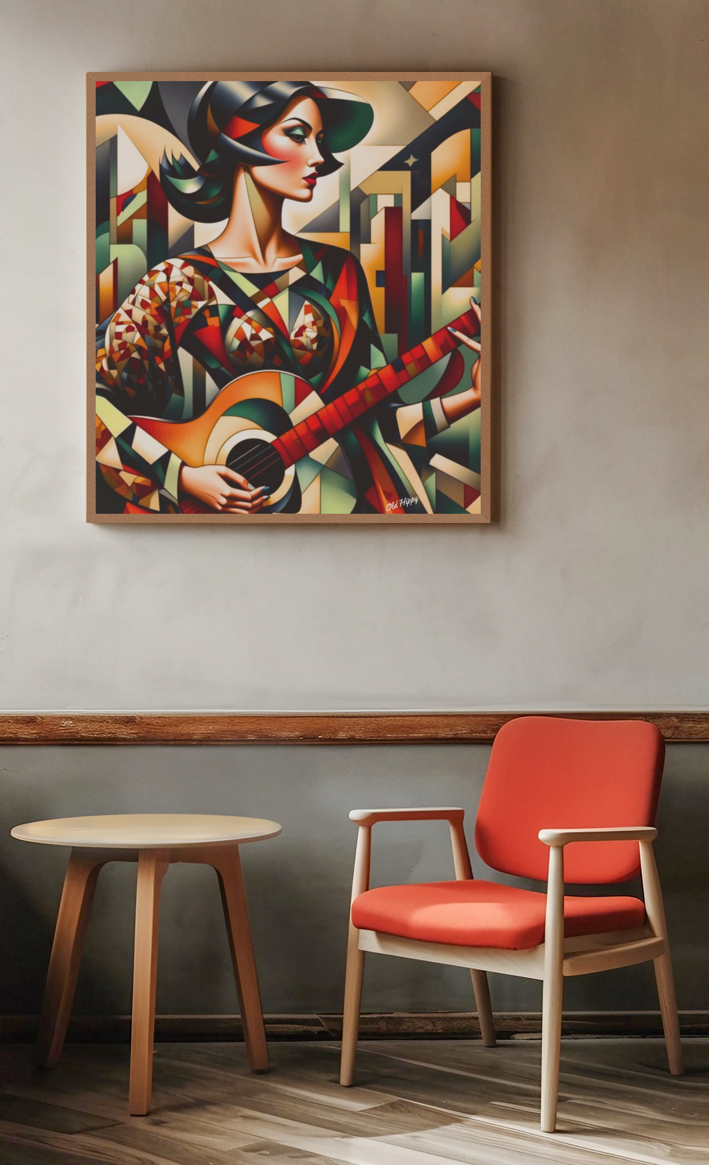 “The Music Within”-Limited Edition AI Digital Art in the Style of Picasso by Old Hippy