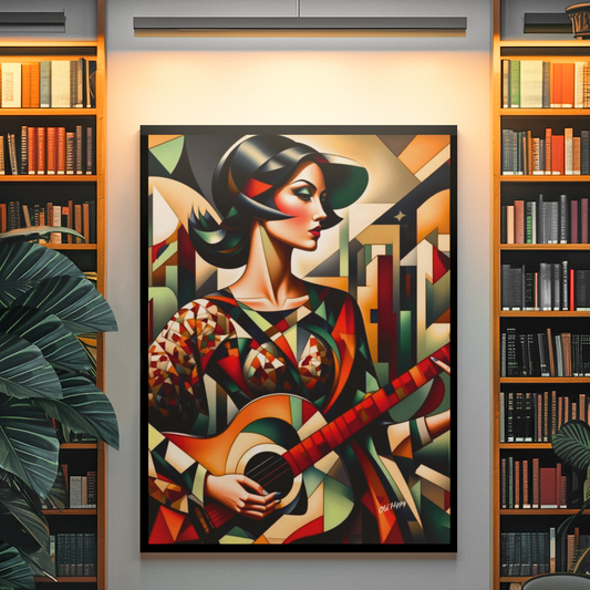 “The Music Within”-Limited Edition AI Digital Art in the Style of Picasso by Old Hippy