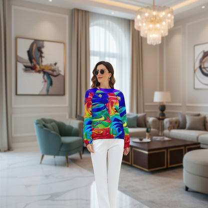 Abstract Art All Over Print Custom Women's New Raglan Crew Neck Sweatshirt by Old Hippy