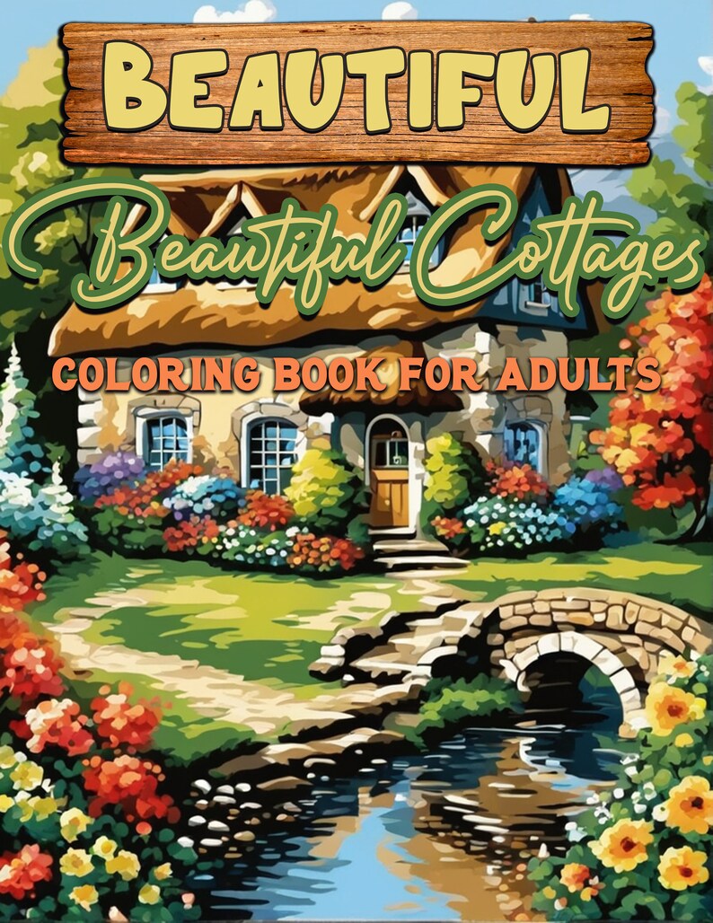 Beautiful Cottages Adult Coloring Pages