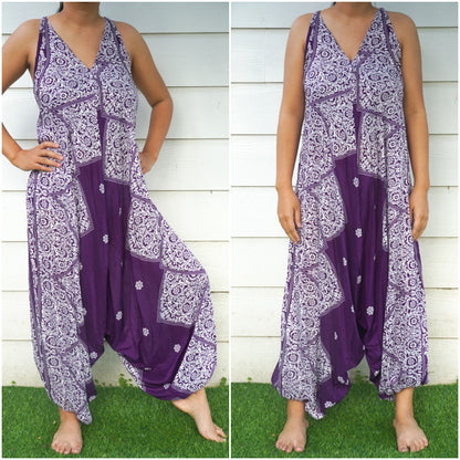 Purple Lotus Hippie Jumpsuits, Boho Rompers, Festival Clothing