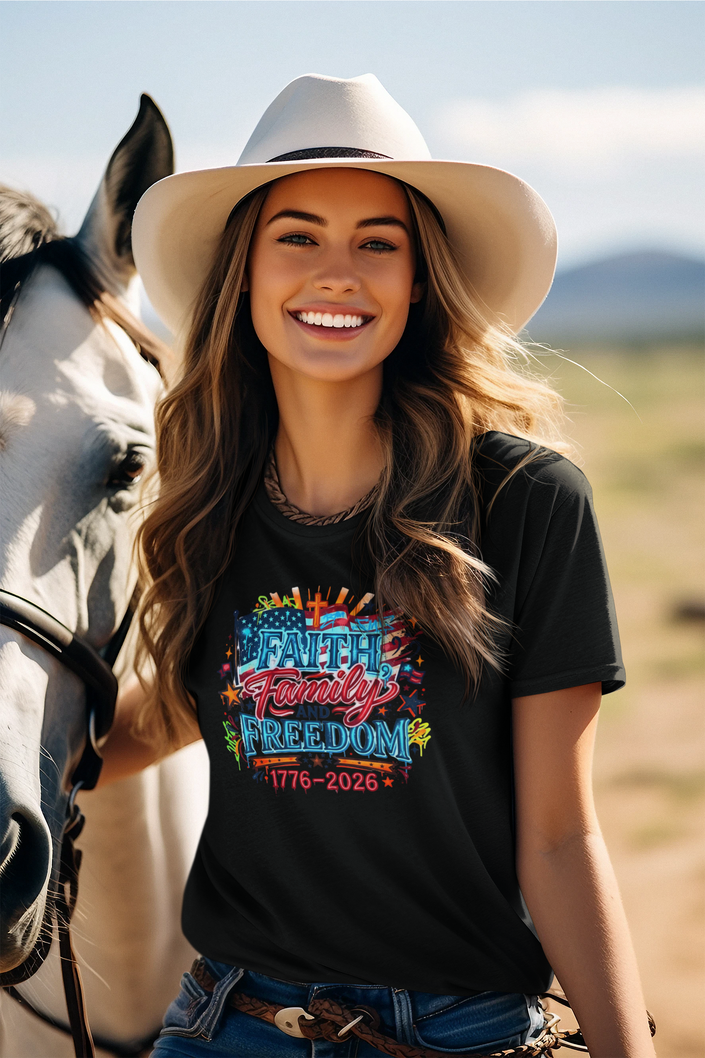 Faith Family Freedom 250th American Independence T-Shirt