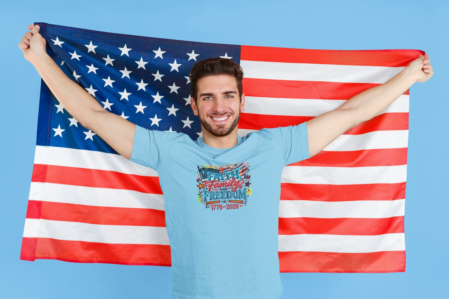 Faith Family Freedom 250th American Independence T-Shirt