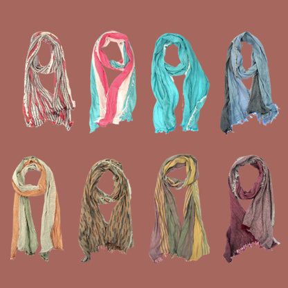 Turkish Cotton Fringed Hobo Scarf