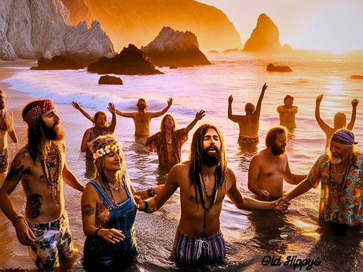 Jesus Hippies Ocean Baptism