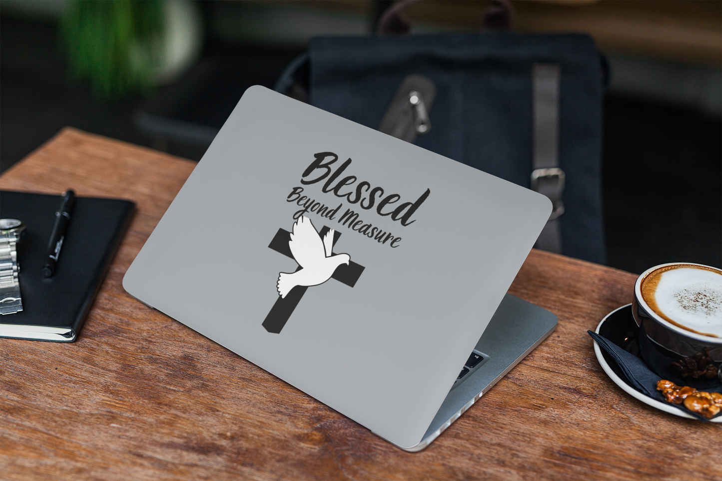 Blessed Beyond Measure Matte MacBook Case – Dove & Cross Religious Laptop Cover