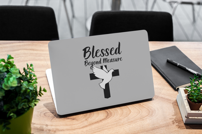 Blessed Beyond Measure Matte MacBook Case – Dove & Cross Religious Laptop Cover
