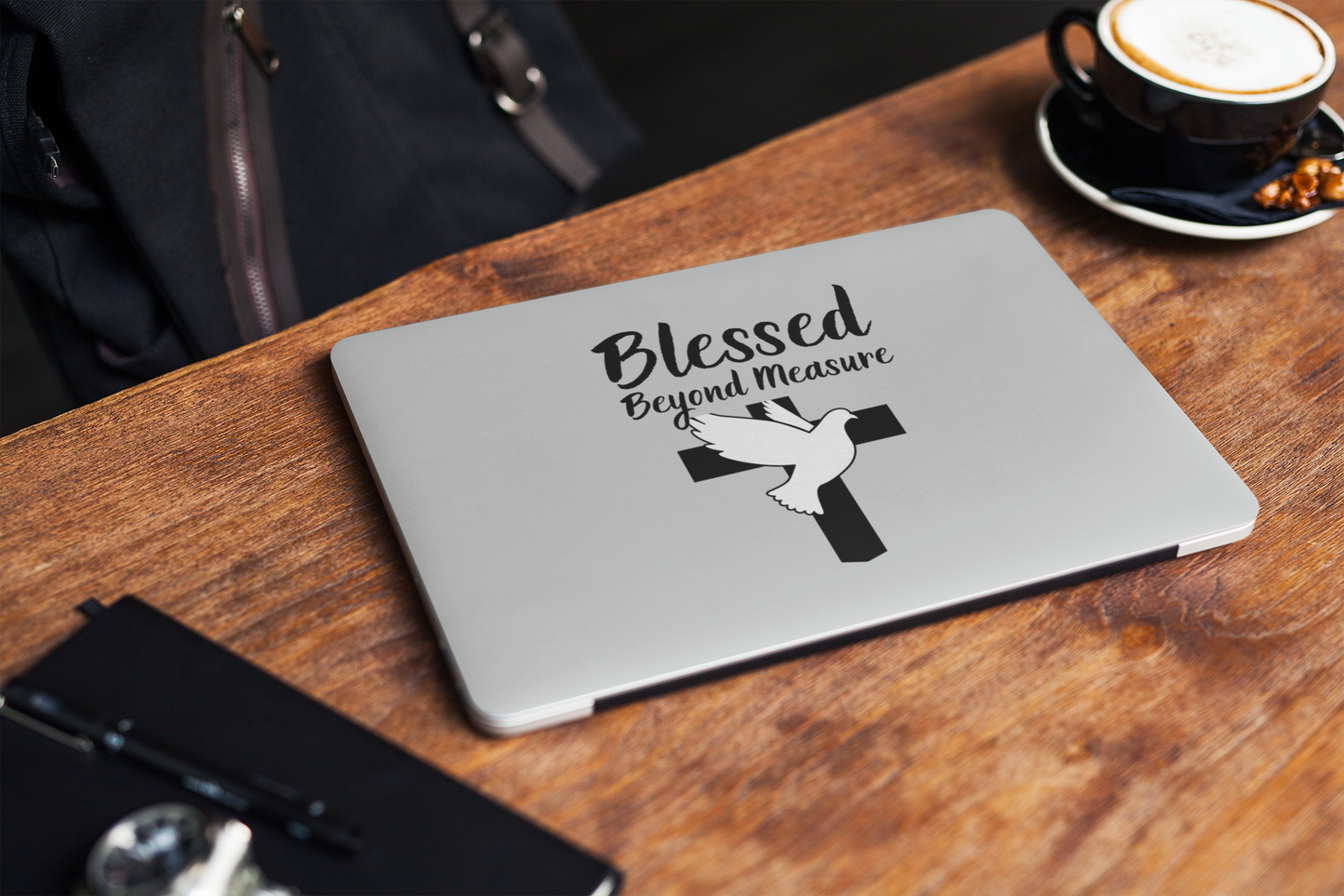 Blessed Beyond Measure Matte MacBook Case – Dove & Cross Religious Laptop Cover