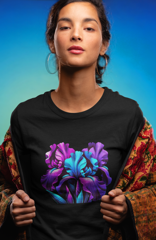 Purple & Blue Iris Bloom Women's TShirt