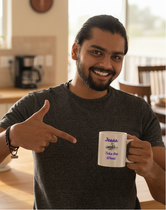 Jesus Take the Wheel Coffee Mug — 11oz Inspirational Christian Mug