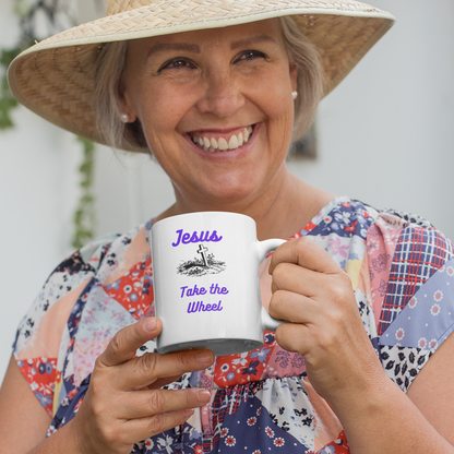 Jesus Take the Wheel Coffee Mug — 11oz Inspirational Christian Mug