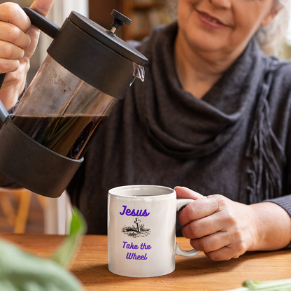 Jesus Take the Wheel Coffee Mug — 11oz Inspirational Christian Mug