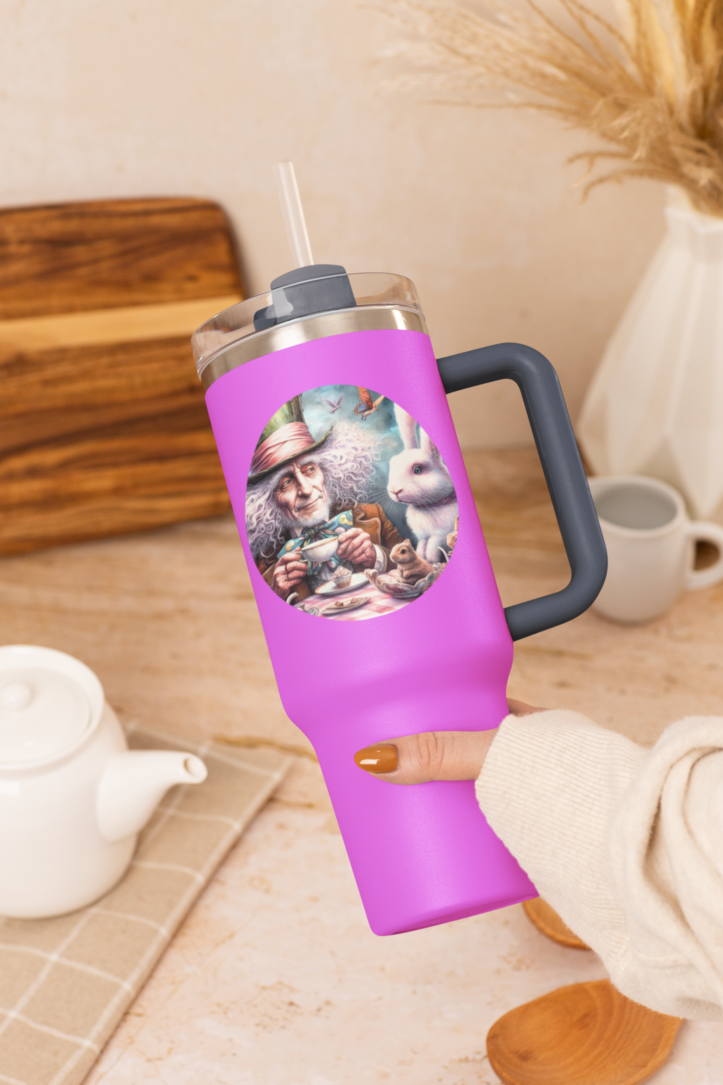 Alice and the Tea Party Digital AI Art by Old Hippy-4 picture set