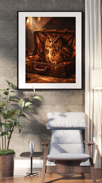 “Keeper of Secrets – Owl Suitcase Collection” by Old Hippy.