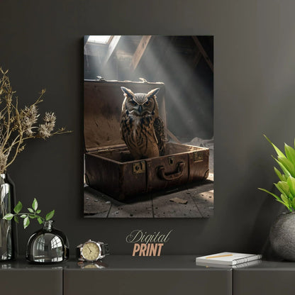 “Keeper of Secrets – Owl Suitcase Collection” by Old Hippy.