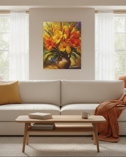 “Golden Canna Symphony” Canvas