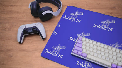 John 3:16 Christian Cross Desk Mat