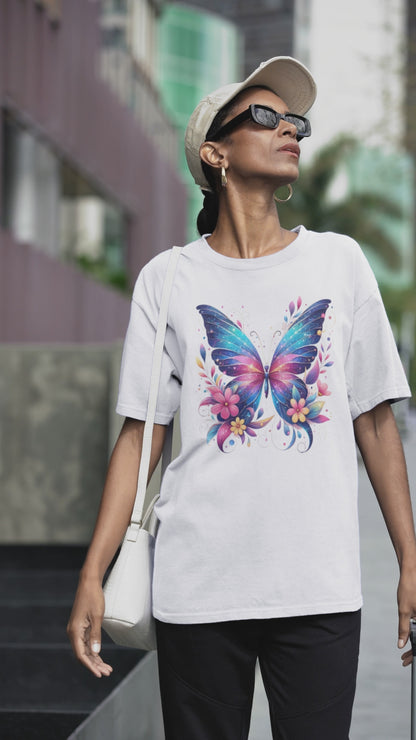 Colorful Butterfly Floral T-Shirt