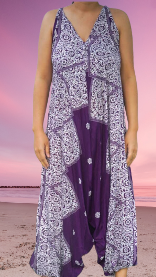 Purple Lotus Hippie Jumpsuits, Boho Rompers, Festival Clothing