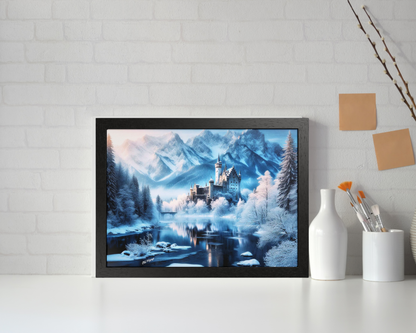 Winter Castle Wood Framed Poster