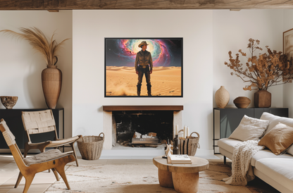 Stardust Wrangler- Framed Canvas AI Art by Old Hippy