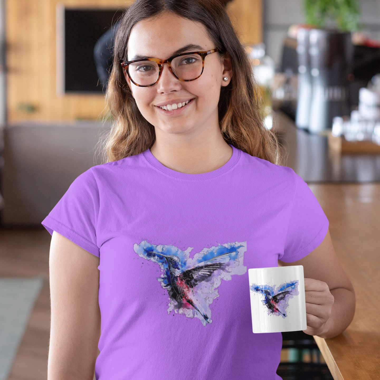 Hummingbird Watercolor Coffee Cup (11oz & 15oz)