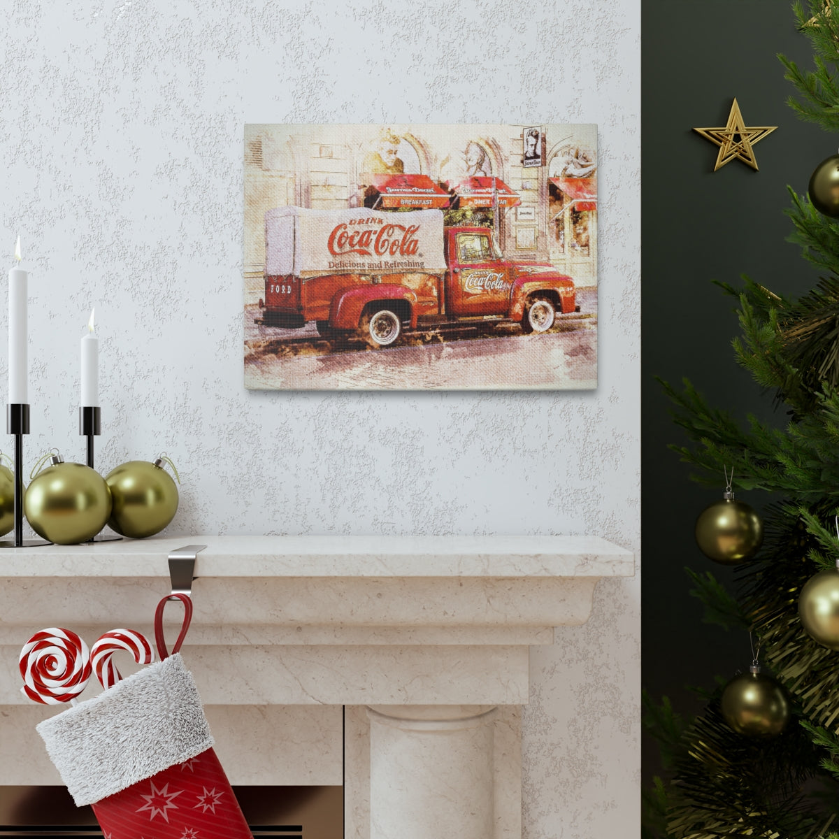 Retro Coca Cola Truck Canvas Wrap