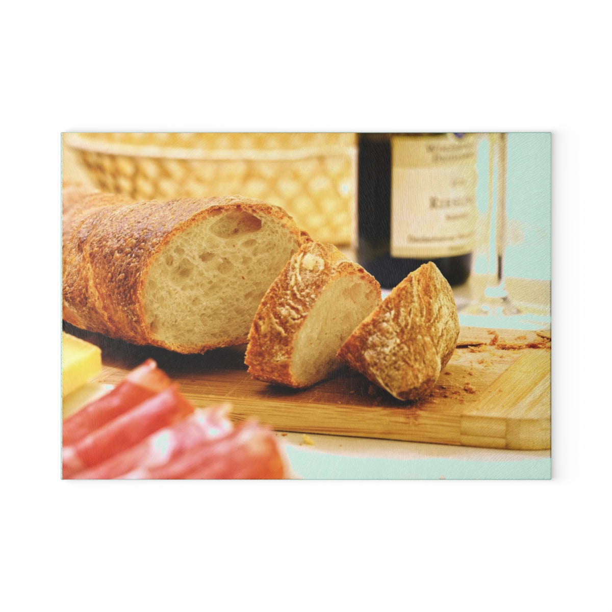 Bread Wine and Thee Glass Cutting Board