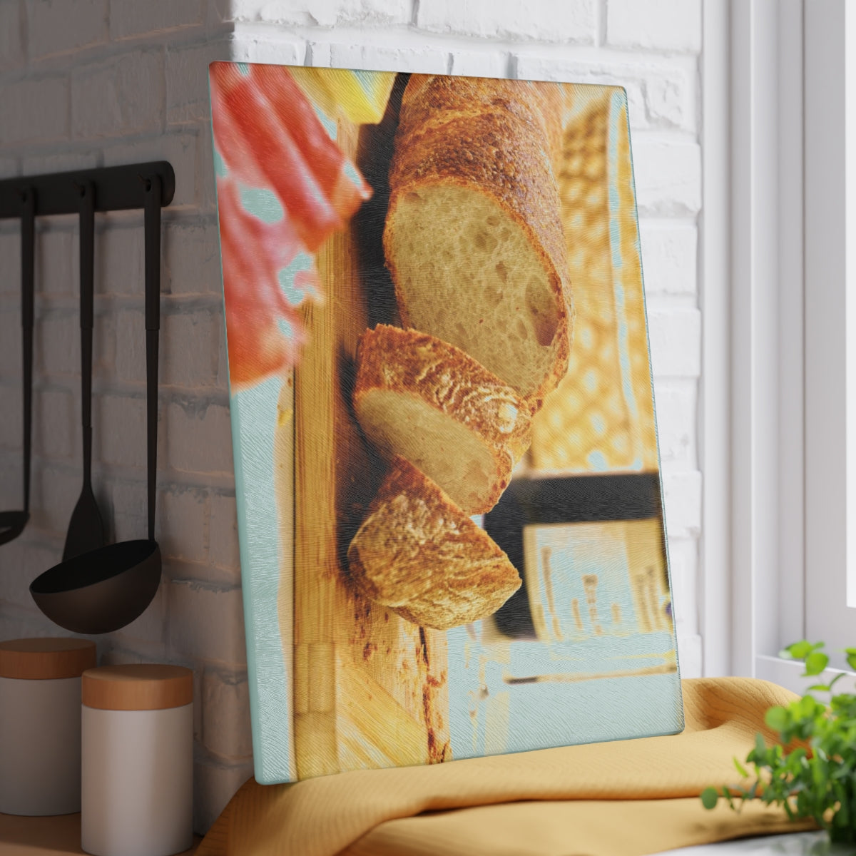 Bread Wine and Thee Glass Cutting Board