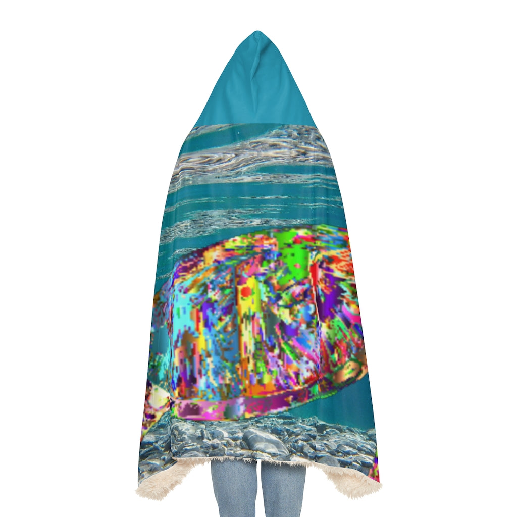 Sea Turtle Sherpa Hooded Blanket