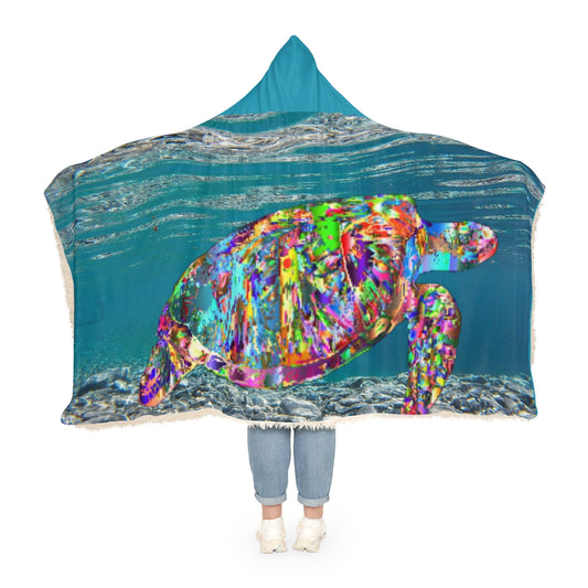 Sea Turtle Sherpa Hooded Blanket