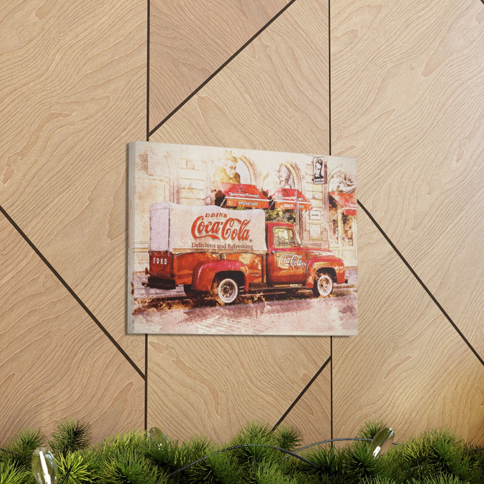 Retro Coca Cola Truck Canvas Wrap