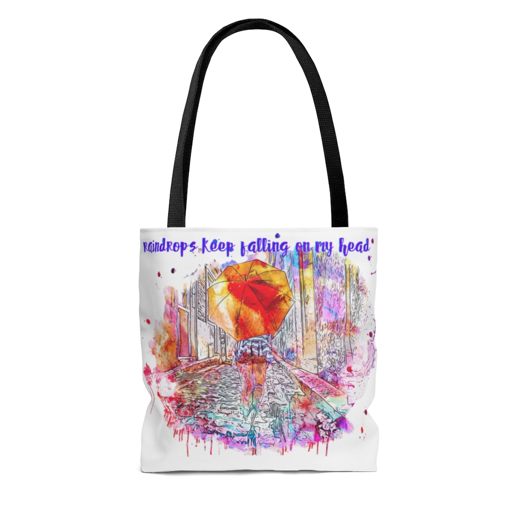 Raindrops Keep Falling on My Head Tote Bag