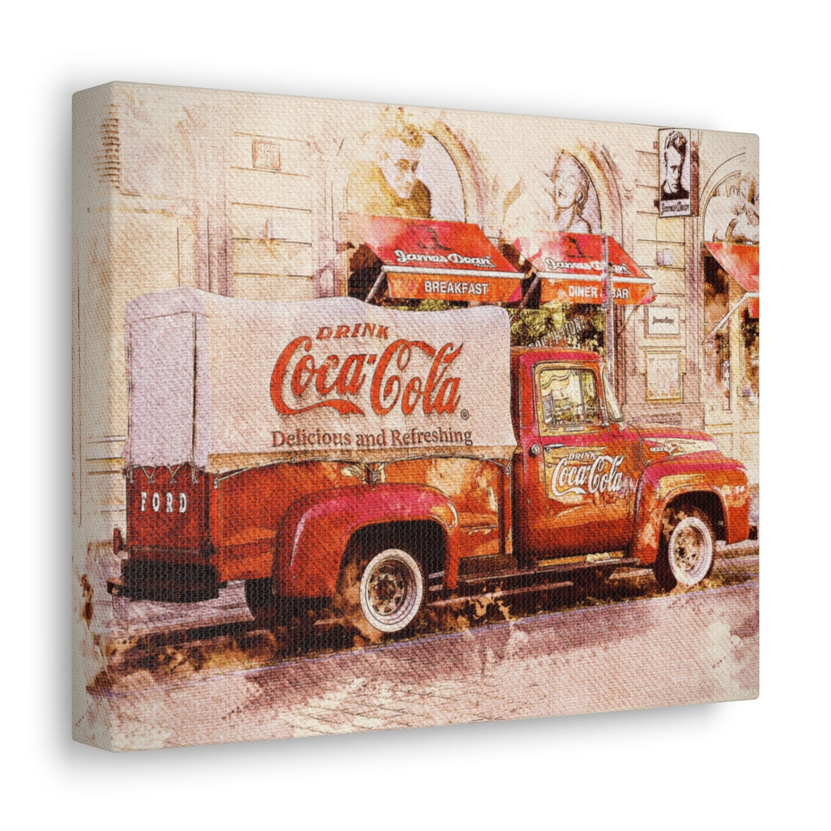 Retro Coca Cola Truck Canvas Wrap