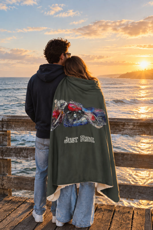 Just Ride Hooded Blanket