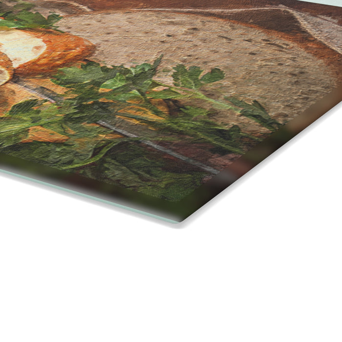 Country Bread Glass Cutting Board