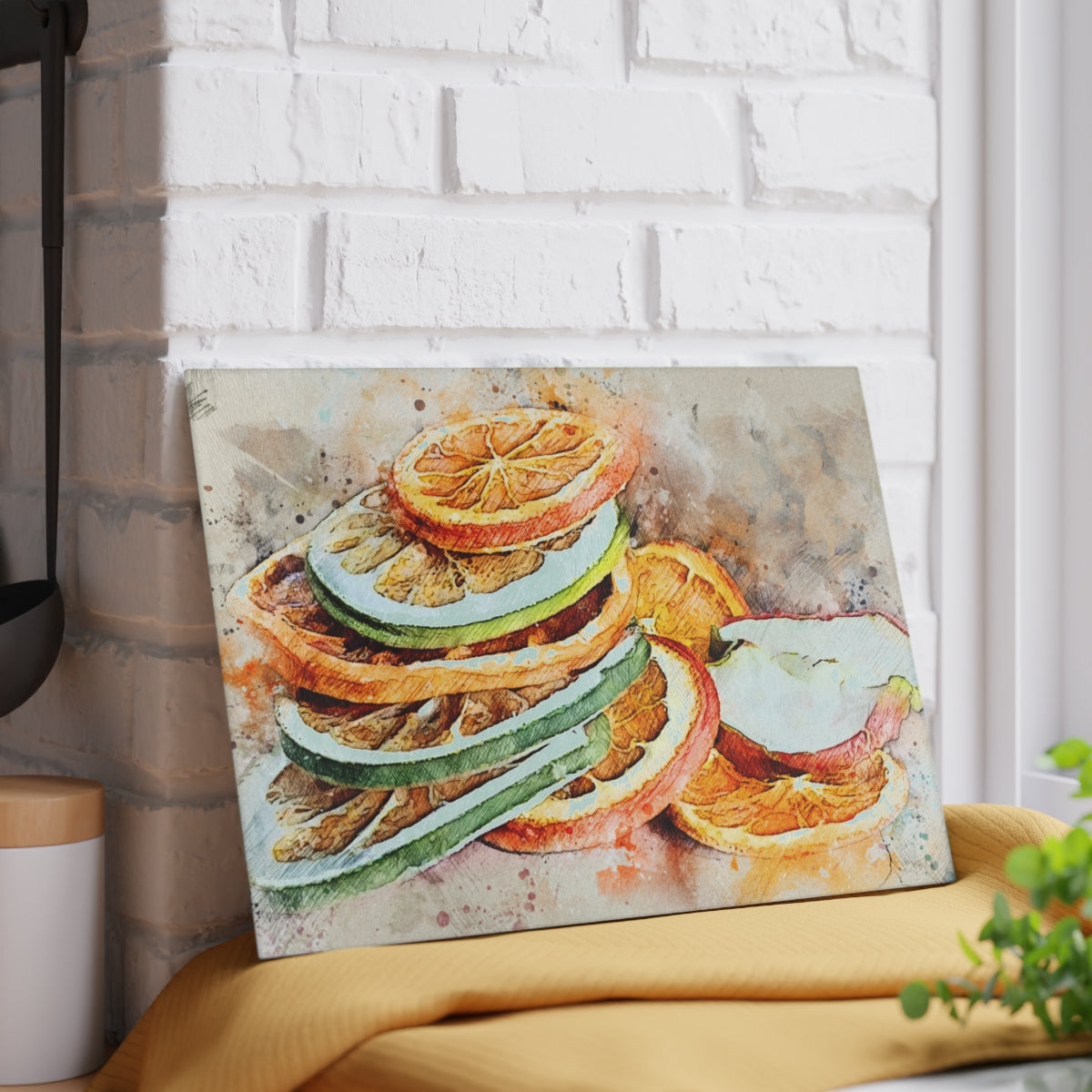 Citrus Fruit Glass Cutting Board