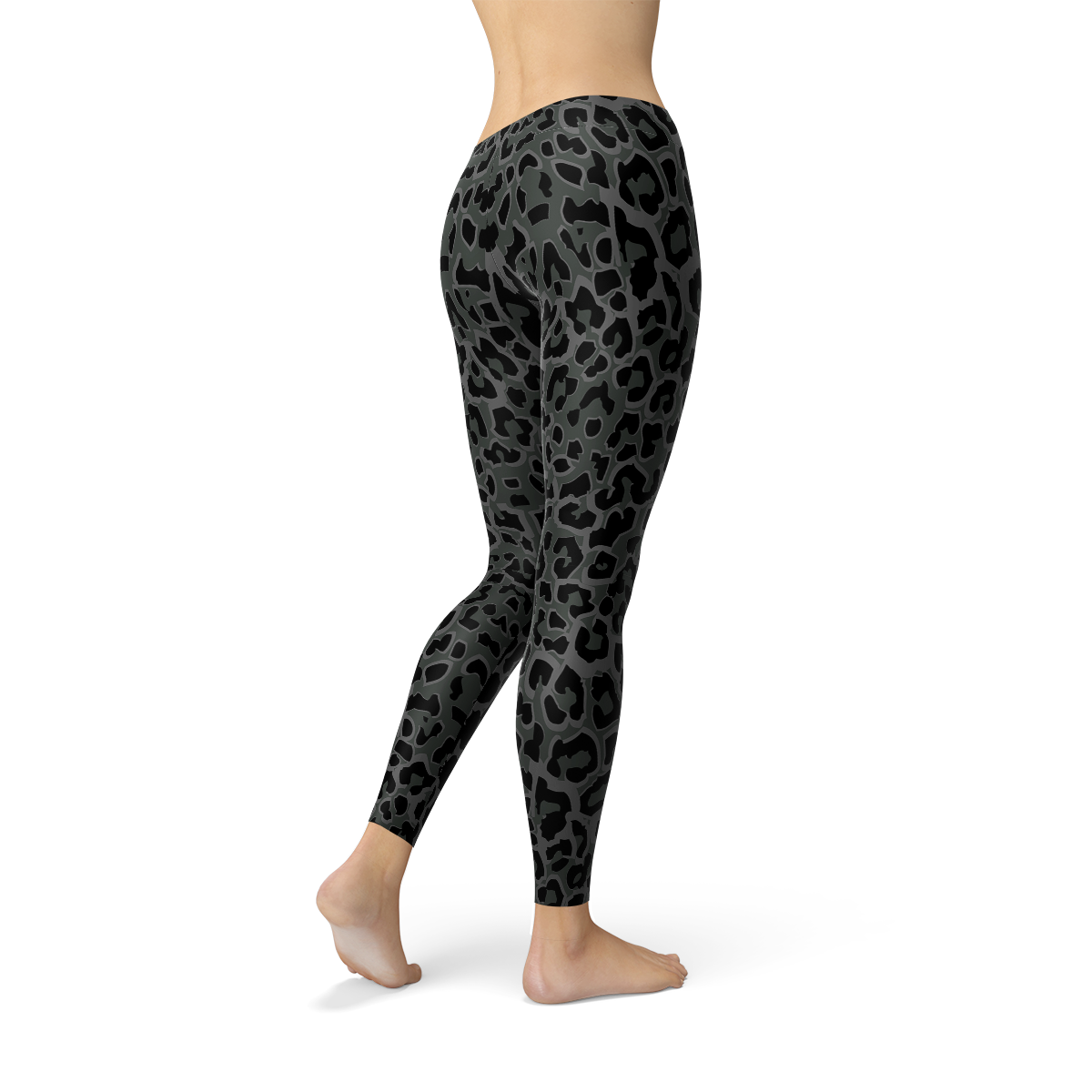 Womens Black Leopard Spots Leggings