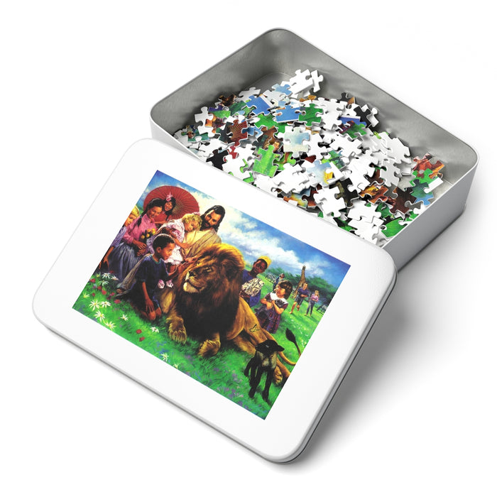 Fun for the Family Jesus Loves the Children of the World Jigsaw Puzzle Collectible Tin