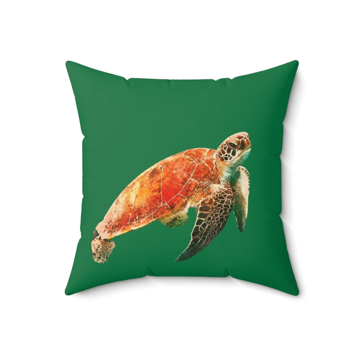 Sea Turtle Faux Suede Square Pillow